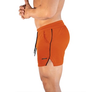 Alta calidad sólido secado rápido GymWear ropa de trabajo algodón/poliéster dolor Color cordón hombres Fitness Shorts - Product Image 2