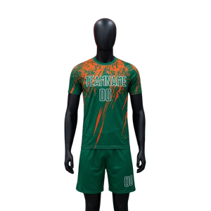 Conjunto de Uniforme de Fútbol Personalizado para Hombre y Mujer, Transpirable, de Secado Rápido, 100% Poliéster, Cuello Redondo, Manga Corta, Alta Calidad, al por Mayor - Product Image 1