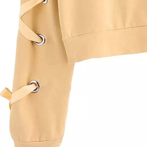 Hot Selling Solid Color Crop Hoodies Comfortable Premium High Quality Newest Style Women Crop <b>Top</b> Hoodies New Fashion <b>Winter</b> - Product Image 2