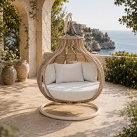 Fauteuil suspendu de jardin d'extérieur résistant aux intempéries, chaise suspendue en rotin en forme d'œuf, balançoires de patio pour projets hôteliers, villas et complexes hôteliers