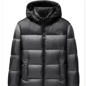 Manteau bouffant d'hiver avec logo personnalisé pour hommes veste d'automne-hiver formelle fermeture à glissière manteau en tissu de toile imperméable vêtements chauds - Product Image 1