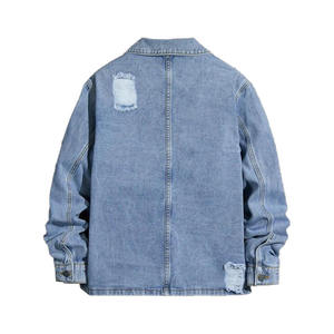 American Retro Wash Ripped Denim Jacket Hombres Primavera Otoño Marca de moda Loose Cargo Fall Jeans Jacket Hombres - Product Image 2