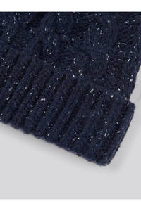 New Arrival Knit Cable Pattern Warm Adjustable Blue & <b>Navy</b> Beanies <b>Caps</b> For <b>Men</b> & Women Stretchable Athletic Beanies <b>Caps</b> - Product Image 4