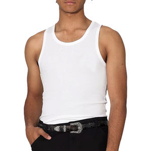 VIMASS 100% algodón hombres camisetas sin mangas en blanco Regular Fit Gym chaleco para hombres personalizar camisetas sin mangas para hombres - Product Image 1