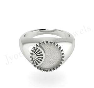 Anillo de ajuste en blanco con bisel redondo de Plata de Ley 925, diseño único para cenizas, trabajo de resina, recuerdo, leche materna, joyería fina DIY - Product Image 6