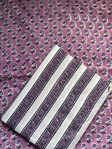 Hand Block Printed 100% Cotton Traditional Block Printed Cotton Geometric Fabric by the Yard at Factory - Product Image 4
