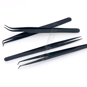 Pinzas para pestañas de acero inoxidable con etiqueta privada RMI, punta de fibra, instrumentos de belleza, herramienta de maquillaje, pinzas para pestañas con punta de fibra con logotipo personalizado - Product Image 1