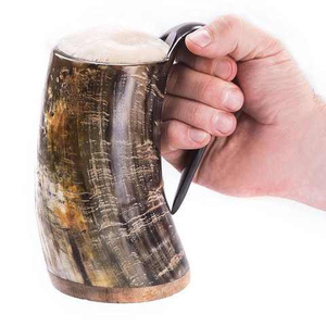 Nouvelle arrivée : Tasse à boire en corne de buffle, style Viking, finition naturelle, écologique, réutilisable et lavable. - Product Image 2