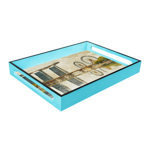 Venta al por mayor, bandeja de laca azul de Singapur, exquisito arte y funcionalidad, forma rectangular, artesanía de Vietnam - Product Image 4