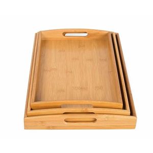 Plateau en bois de la meilleure qualité pour servir du café, des fruits et de l'eau Plateau en bois fait à la main Prix d'usine direct Plateau de service en bois - Product Image 2