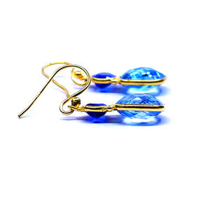 Latest Trendy Ladies Wear Earrings 925 Sterling Silver with Gold Plating Kyanite <b>Blue</b> Topaz Gemstones Charm Style - Product Image 3