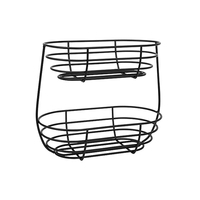 Présentoir de fruits et légumes en fil métallique noir à 3 niveaux, style simple et moderne, pour cuisine et marché