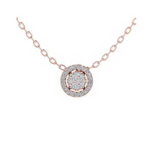 Colgante Minimalista con Diamantes de Corte Redondo en Racimo, 0.20 Ct, Claridad F-G VS+, Diamante Cultivado en Laboratorio en Platino, para Uso Diario, Regalo - Product Image 3