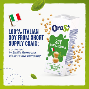 Bevanda Vegetale OraSi a Base di Soia 100% Italiana per Distributori, Alta Proteina, 1 Litro, Scadenza 360 Giorni, Confezione da 12 Unità - Product Image 4