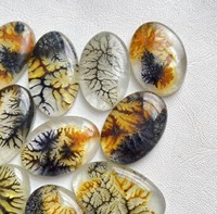 Cabochon dendritique de haute qualité de coupe ovale de 3mm Agate naturelle de pierres précieuses en vrac