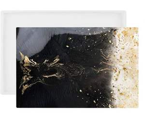 Plateau de service en résine de luxe fait à la main plateau de table à manger personnalisé écologique avec nouvel effet de marbre - Product Image 5