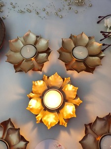 เชิงเทียนตกแต่งอินเดีย, ที่วางใบชา, Diwali diyas, ของตกแต่งบนโต๊ะ, ไฟชาตกแต่ง, เทียนดอกบัว, เหยือก, โคมไฟ - Product Image 2