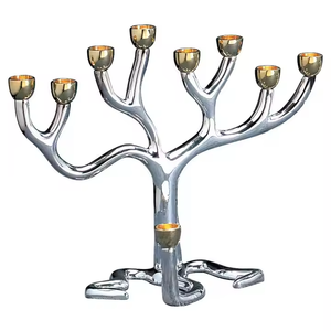 Meilleure vente Menorah en métal artisanal bougeoir juif de haute qualité pour Hanoukka avec décoration unique impex - Product Image 3