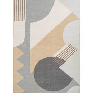 พรมขนสัตว์ทอมือลายตารางสีงาช้าง รุ่น ADWP-13030 สำหรับห้องนั่งเล่นวัยรุ่น ห้องนอน ลายกราฟิกนามธรรม พรมปูพื้นห้องโถงรูปสี่เหลี่ยมผืนผ้า - Product Image 1