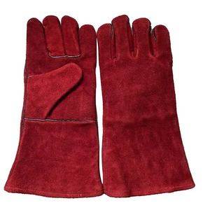 Gants de soudage en cuir résistant à la chaleur, antidérapants, antistatiques, résistants aux déchirures, 11 oz, gants de sécurité ménagers - Product Image 1