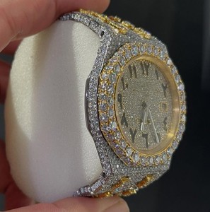 นาฬิกาข้อมือผู้ชายหรูหรา Miyota ระบบอนาล็อก ประดับเพชรโมอิสซาไนต์ VVS แบบ Iced Bust ตัวเรือนสแตนเลสสตีล กระจก 40 มม. ระบบออโตเมติก แสดงวันที่ สไตล์ฮิปฮอป วินเทจ - Product Image 2