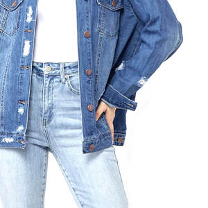 Chaqueta vaquera de manga larga informal para mujer, precio barato, OEM, transpirable, cálida, elegante, personalizada, chaqueta vaquera para mujer - Product Image 6