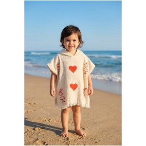 Ensemble de serviettes de bain en mousseline de coton biologique Varol 100% pour enfants, motif rayé adorable, pour bébés, utilisation en soin de bébé - Product Image 1