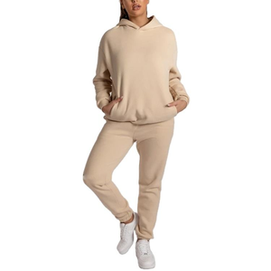 เสื้อฮู้ดผ้าฟลีซโอเวอร์ไซส์สำหรับผู้หญิงเสื้อมีฮู้ดผ้าฟลีซเทอร์รี่เสื้อโอเวอร์ไซส์โลโก้ออกแบบได้ตามต้องการสำหรับฤดูใบไม้ร่วงและฤดูหนาว - Product Image 4