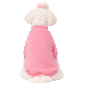 Solid Pink Fleece <b>Dog</b> Sweatshirt Soft Touch Warm Pullover Cozy Winter Pet <b>Outfit</b> for Small <b>Dogs</b> Daily Use - Product Image 2