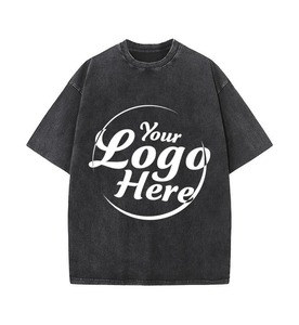 Camiseta Corta de Algodón 100% con Logotipo Personalizado para Hombre, Lavado Ácido, Estilo Vintage, Antiencogimiento, Dobladillo Crudo, Corte Regular, Tejido de Punto, Transpirable, Secado Rápido - Product Image 1