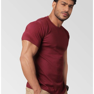 Diseño de hombro Caído su propio logotipo estampado 100% algodón camiseta personalizada cuello redondo Streetwear hombres camiseta stock - Product Image 5