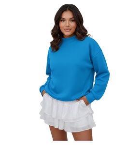 Pull en maille polaire personnalisable à col montant et manches longues pour femme, style décontracté, avec logo frontal – Collection Hiver - Product Image 1