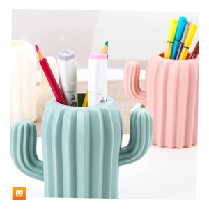 Porte-brosse de bureau Kawaii Cactus, organiseur de crayons - Couleurs assorties - Product Image 3