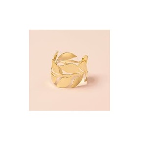 Anneau de serviette en laiton en forme de feuille, rond accessoires de cuisine en laiton indien Antique en métal anneau de serviette anneau porte-mouchoir - Product Image 1