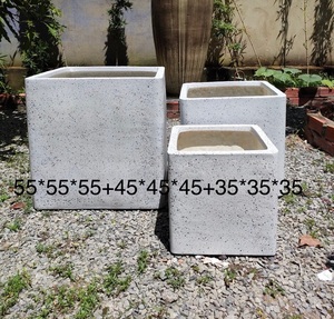 [Leo Nguyen Le] - Poterie en résine de fibre de verre pour extérieur - Pot de fleurs en terrazzo Fiberstone pour jardin extérieur - Plante en granit pour extérieur - Product Image 4