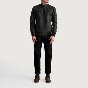 Sven Genuine <b>Sheepskin</b> Leather Bomber <b>Jacket</b> in Tumbled Brown Aviator Style Zippered Closure for Autumn Season Available XS Size - Product Image 5
