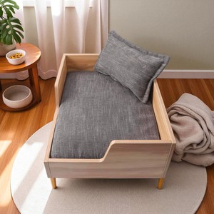 CH13 Lit d'intérieur pour animaux de compagnie avec cadre en bois stable Tissu de couleur personnalisée OEM Usine du Vietnam - Product Image 4