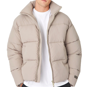 Custom Logo Canvas Men's Winter Puffer Jacket-High Quality Hooded Breathable <b>Windproof</b> Casual Fashion - Product Image 1