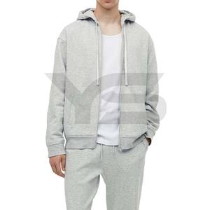 Sweat à capuche athlétique en coton de haute qualité pour hommes sweat-shirt de sport personnalisé brodé en polaire de couleur unie avec fermeture éclair hiver - Product Image 4