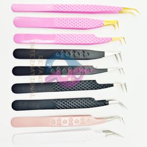 Aislamiento en forma de L y pinzas para Injerto de pestañas de acero inoxidable de 90/45 grados, pinzas de extensión de pestañas postizas segmentadas ligeras - Product Image 6