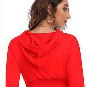 Sudadera con Capucha Corta Roja de Moda Global 2026, 100% de Alta Calidad, Sudadera Gruesa de Forro Polar para Invierno, Cálida, para Exportación - Product Image 3