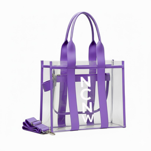 Sac fourre-tout transparent NCNW Sorority, sac fourre-tout en vinyle transparent avec poignées d'épaule, sac de transport transparent approuvé pour les stades, sac à bandoulière en PVC - Product Image 1