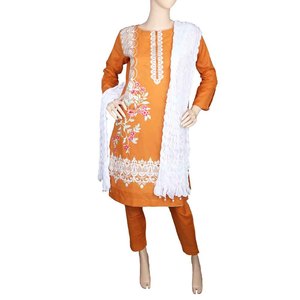 Traje de 3 piezas bordado para mujer - Color mostaza - Product Image 2