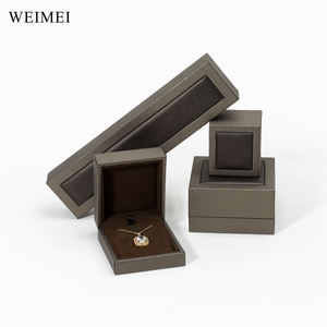 WEIMEI emballage de bijoux en cuir marron fait à la main étui à bijoux boîte à bijoux en cuir Pu pour bague collier Bracelet main caténaire - Product Image 4