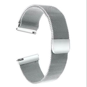 Bracelet unisexe de luxe durable, léger, respirant, en acier inoxydable argenté, avec bande élastique WD017, résistant à l'eau, montre connectée souple - Product Image 1