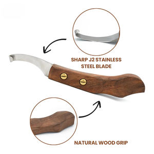 ใบมีดกีบเหล็ก J2คมพิเศษมือขวาอุปกรณ์สัตวแพทย์มืออาชีพด้ามจับไม้ตามหลักสรีรศาสตร์สำหรับม้า - Product Image 4