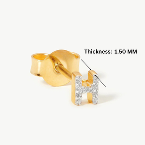 Diseñador inicial letra H Stud pendiente 14K oro relleno Cubic Zircon diamante estilo clásico última moda fiesta regalos - Product Image 5