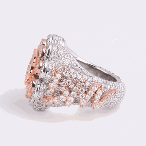 Fully <b>Iced</b> Out Hip Hop Diamond <b>Ring</b> For Party Wear Luxury Looking Lab Diamond <b>Ring</b> 14KT Gold Two Tone Color <b>Ring</b> - Product Image 2