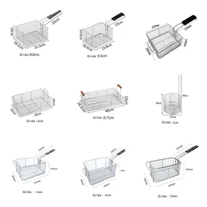 Wholesale Deep Fryer Washsafe Basket Stainless Steel Frying French Food Fries Wire Mesh Fry Baskets