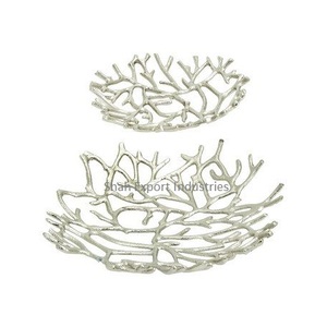 Aluminum Tabletop Decorative Fruit <b>Storage</b> Bowl Twing Style Bowl With Silver Finishing Fruit Serving Bowls - Product Image 6